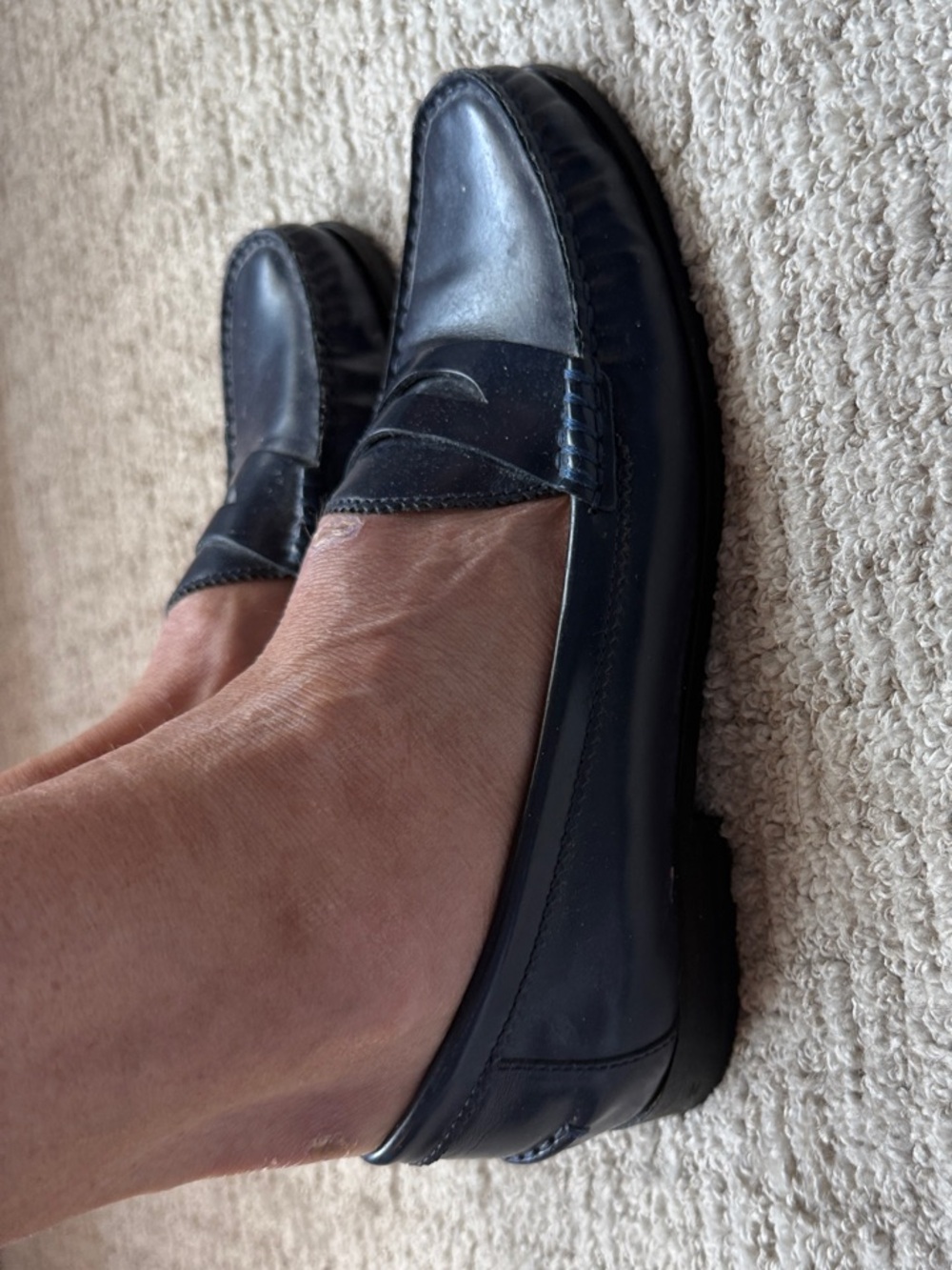 Cole Haan Women’s Size 7 Navy Leather Penny Loafers - Classic Slip-On - Picture 2 of 5